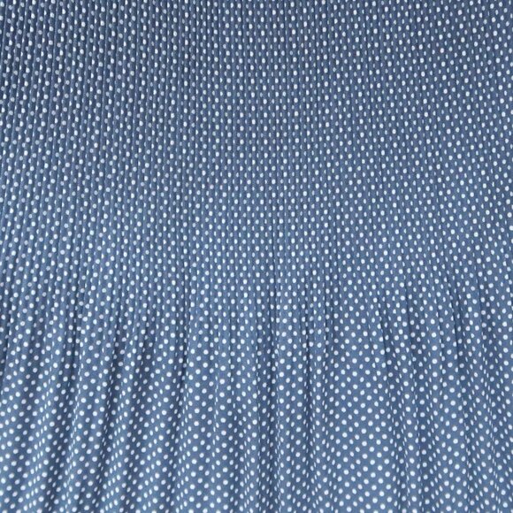 Adrianna Papell Blue Pleated Midi Skirt Polka Dot Elastic Waist Flowy A-Line S - Picture 8 of 9